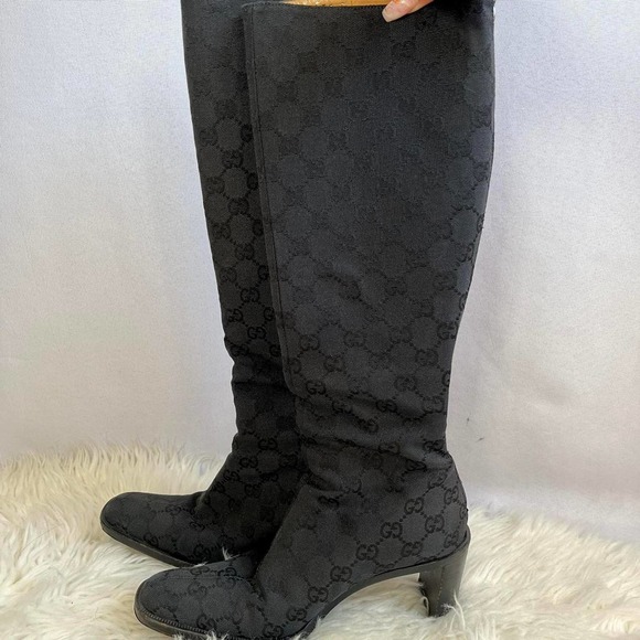 Authentic Gucci Monogram GG Boots in Size 35 - Picture 1 of 4